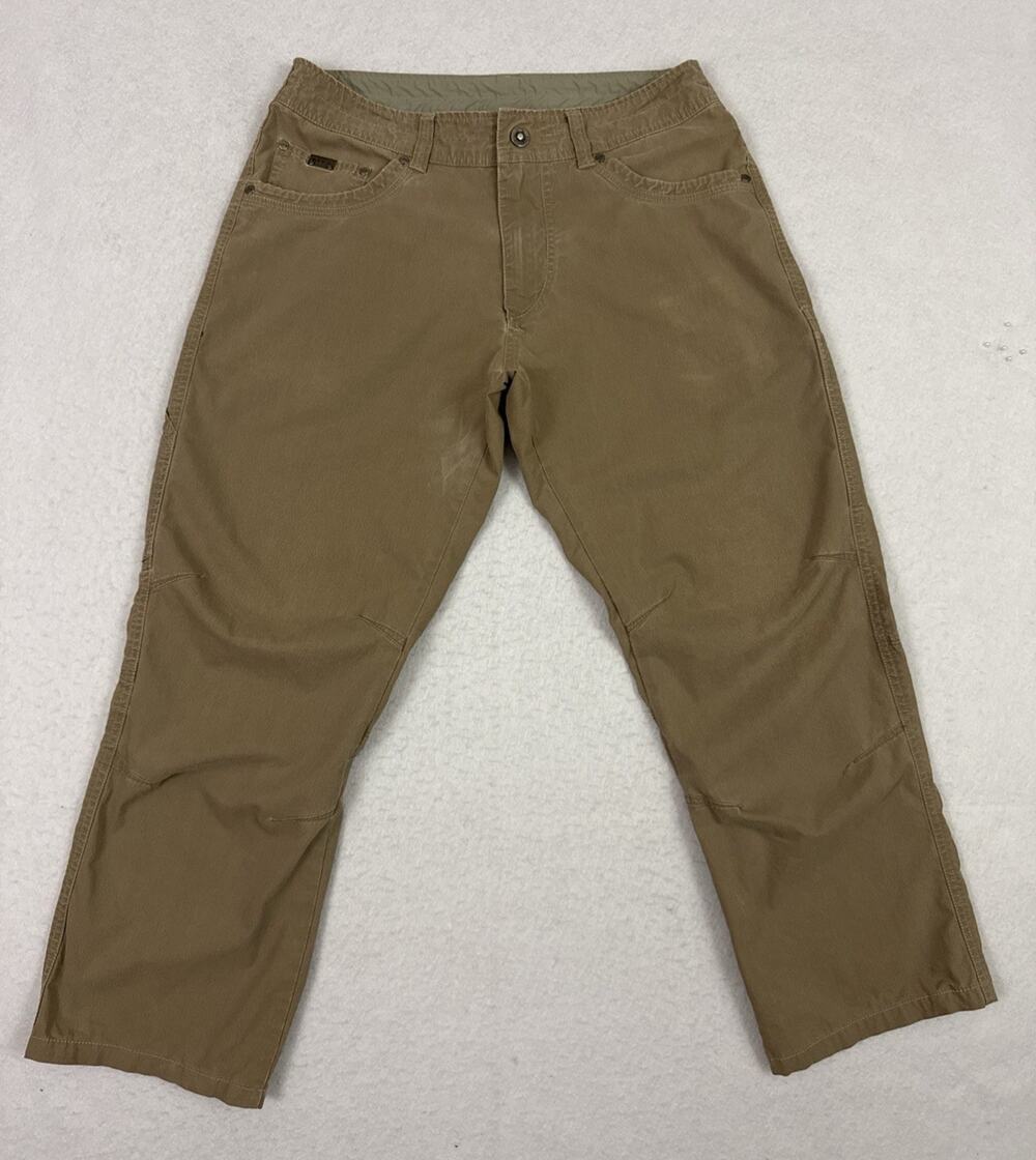 KÜHL Revolvr Pants Men’s 32x32 Brown Vintage Patina Dye Hiking Outdoor Stretch